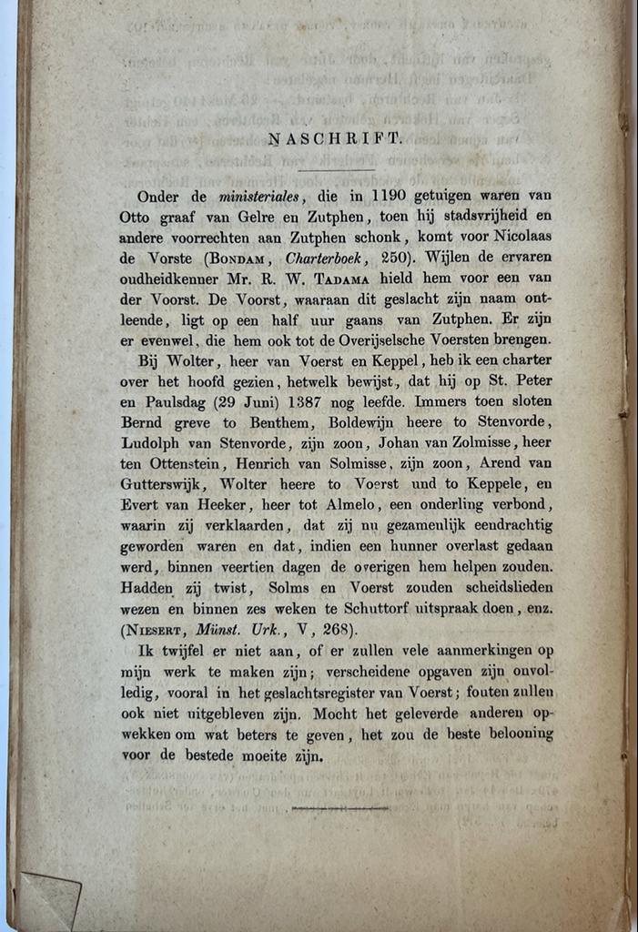 [Geneology 1876] Voerst, Hekeren genaamd Rechteren, Rechteren genaamd Voorst, Voorst genaamd Rechteren, 104 pp.