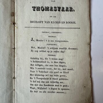 [New Year Wishes, 1816-1850] Nieuwjaarswensch van Thomasvaar, op de bruiloft van Kloris en Roosje [...]. Amsterdam, M. Westerman, 1816, 1819, 1820, 1822, 1828, 1833 and 1850.