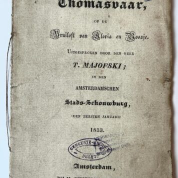 [New Year Wishes, 1816-1850] Nieuwjaarswensch van Thomasvaar, op de bruiloft van Kloris en Roosje [...]. Amsterdam, M. Westerman, 1816, 1819, 1820, 1822, 1828, 1833 and 1850.