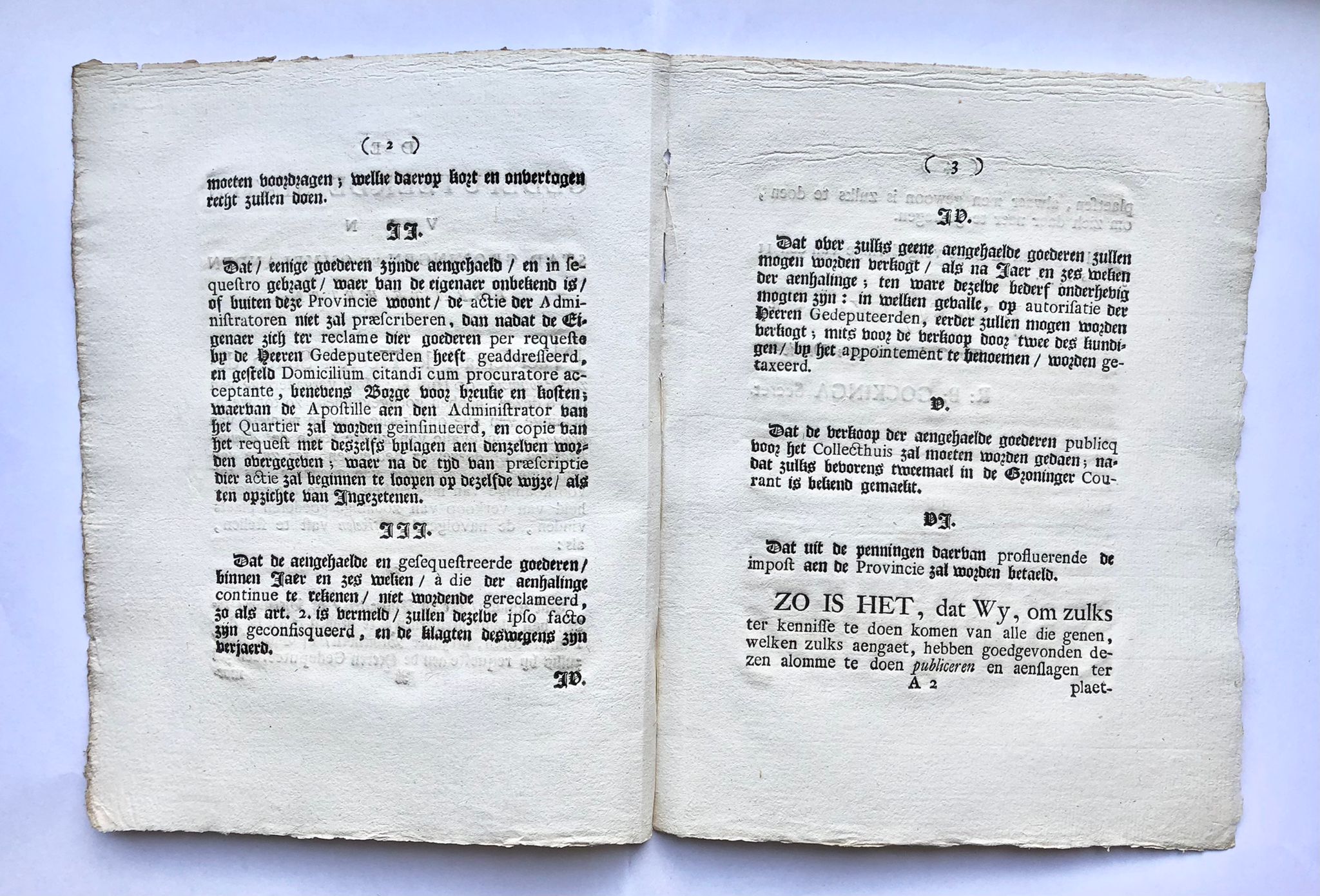 [Groningen, 1776] De gedeputeerde Staten van Stad Groningen en Ommelanden doen te weten: (etc.), 1776, No. 54, 4 pp.