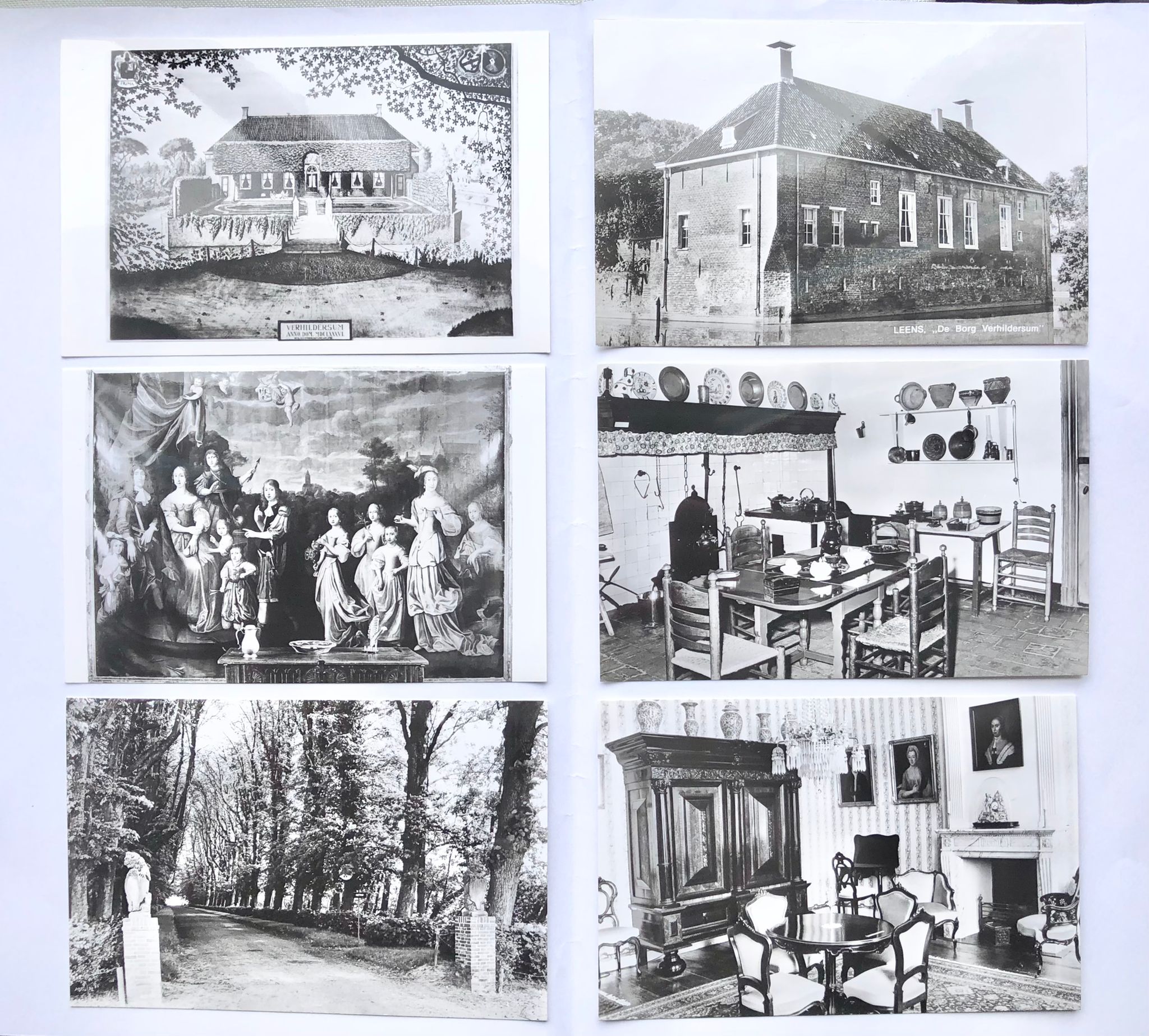 [Groningen, Potography] Brochure + Echte foto’s, De Borg Verhildersum bij Leens (Gr.), 9 foto’s.