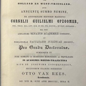 Specimen historico-politicum de opere Petri de la Court [...] / Verhandeling over de: Aanwijsing der politike gronden en maximen van de Republike van Holland en West-Vriesland, van Pieter de la Court. Een proeve [...] Utrecht B. Dekema 1851