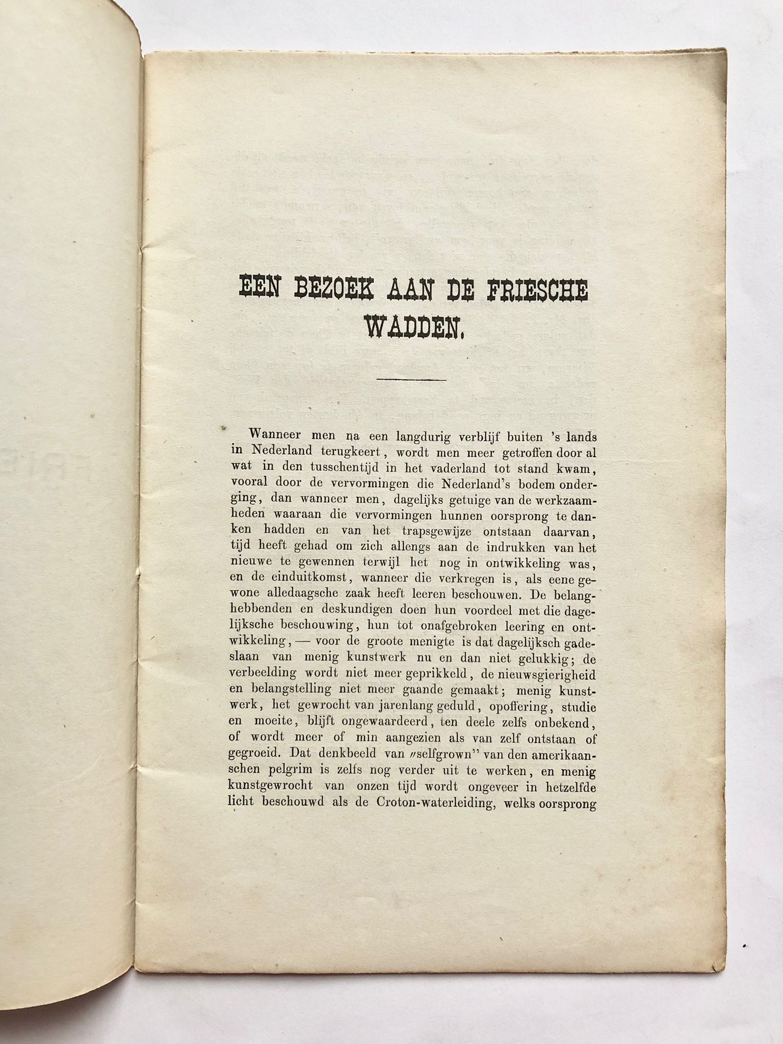 [Waddeneilanden 1878] Een bezoek aan de Friesche Wadden, Overgedrukt uit ,,Eigen Haard”, H. D. Tjeenk Willink, 1878, 30 pp.