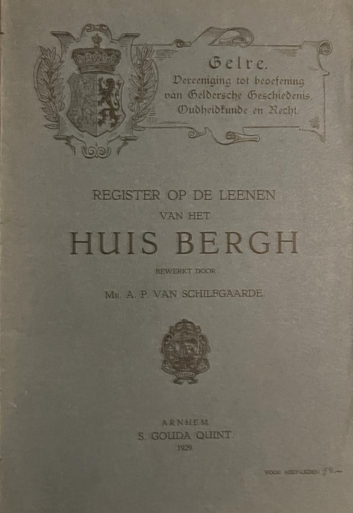 Het Huis Bergh. Maastricht 1950. Geb., geïll., 335 p.