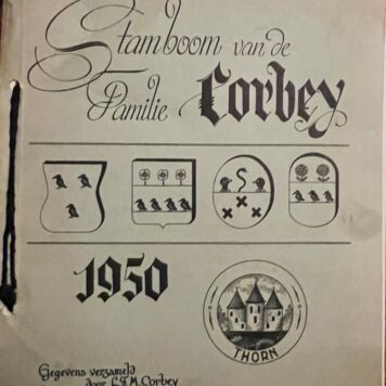 Stamboom van de familie Corbey. Amsterdam 1950, 54 p., gestencild, geïll.