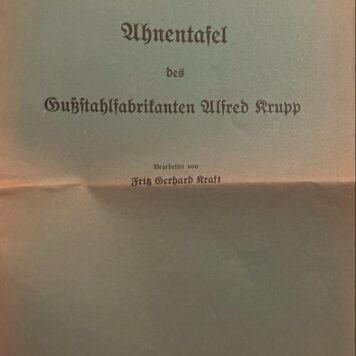 Ahnentafel des Gusstahlfabrikanten Alfred Krupp. Leipzig 1929, 8 p.