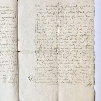 [Testament, manuscript, 1695] Testament van Marijke Jacobs Domis(?), laatst weduwe van Willem Janssen van der Venne, verleden in 1695 voor notaris A. van der Berghe te Etten. Manuscript, folio, 6 pag., met opgedrukt zegel.
