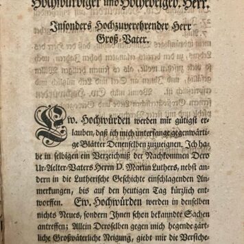 [Pamphlet, Luther, 1751] Friedrich Sigemund Keil, Historische Nachricht von dem Geschlecht und Nachkommen D. Martin Luthers, nebst einigen anderen Anmerkungen. Leipzig 1751, 4º: 30 p., geb.