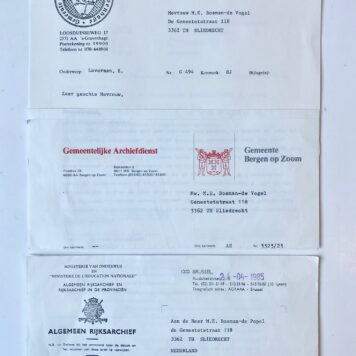 [Geneology family Laverman] Familiepapieren, ca. 20 stuks, betr. de familie Laverman, 1773-1954. Manuscripten.