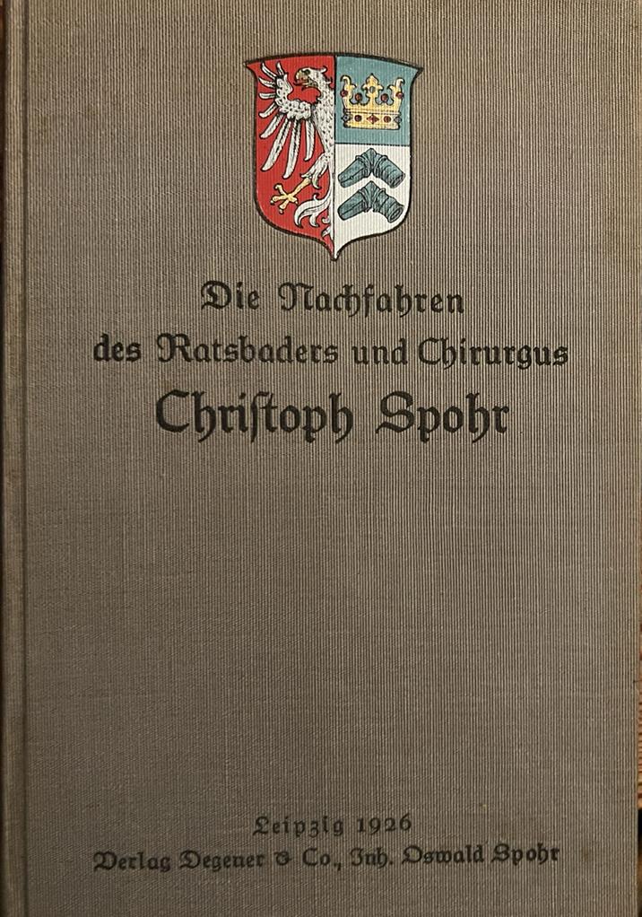 Die Nachfahren des Ratsbaders und Chirurgus Christoph Spohr in Ulfeld an der Leine (1604-1679). Leipzig 1926, 72 p., met enkele zeer grote tabellen.