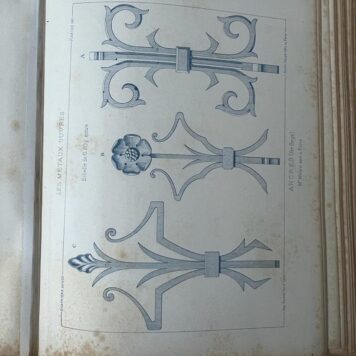 Les metaux ouvres. Balcons, rampes, marquises, grilles, portes (......) fonte, etc. quatrieme annee, Paris, Storck 1885, half leather, back repaired.