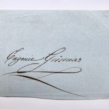 [Autograph, female singer 19th century] Handtekening, autograph of Eugenie Geismar, manuscript, 1 p, 19th century.