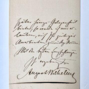 [Manuscript, music, 1860] Letter of the German violist August Wilhelmy (Wilhelmj), manuscript, ca. 1860, 1 p.