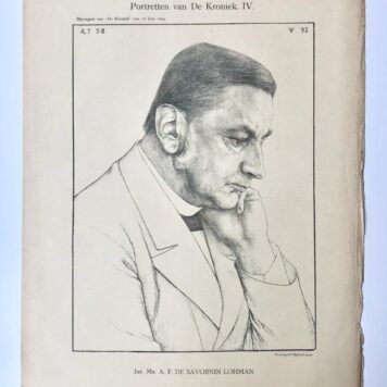 [Original lithograph/lithografie] Portretten van De Kroniek IV, 16 Juni 1895, 1 pp.
