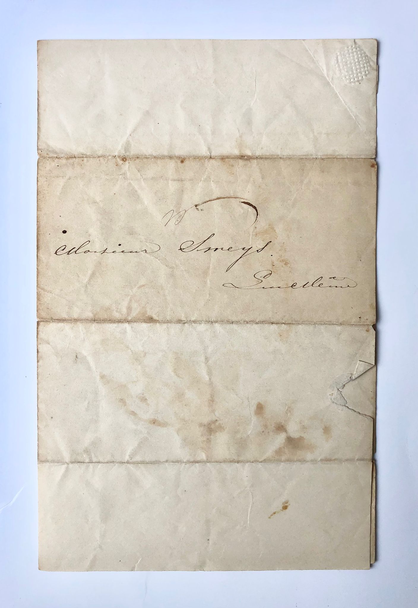 [Manuscript 1843] Briefje van C.E.(?) E.(?) C. van Hall, d.d. 1843, aan W.D.Sweijs, manuscript, 1 pag.