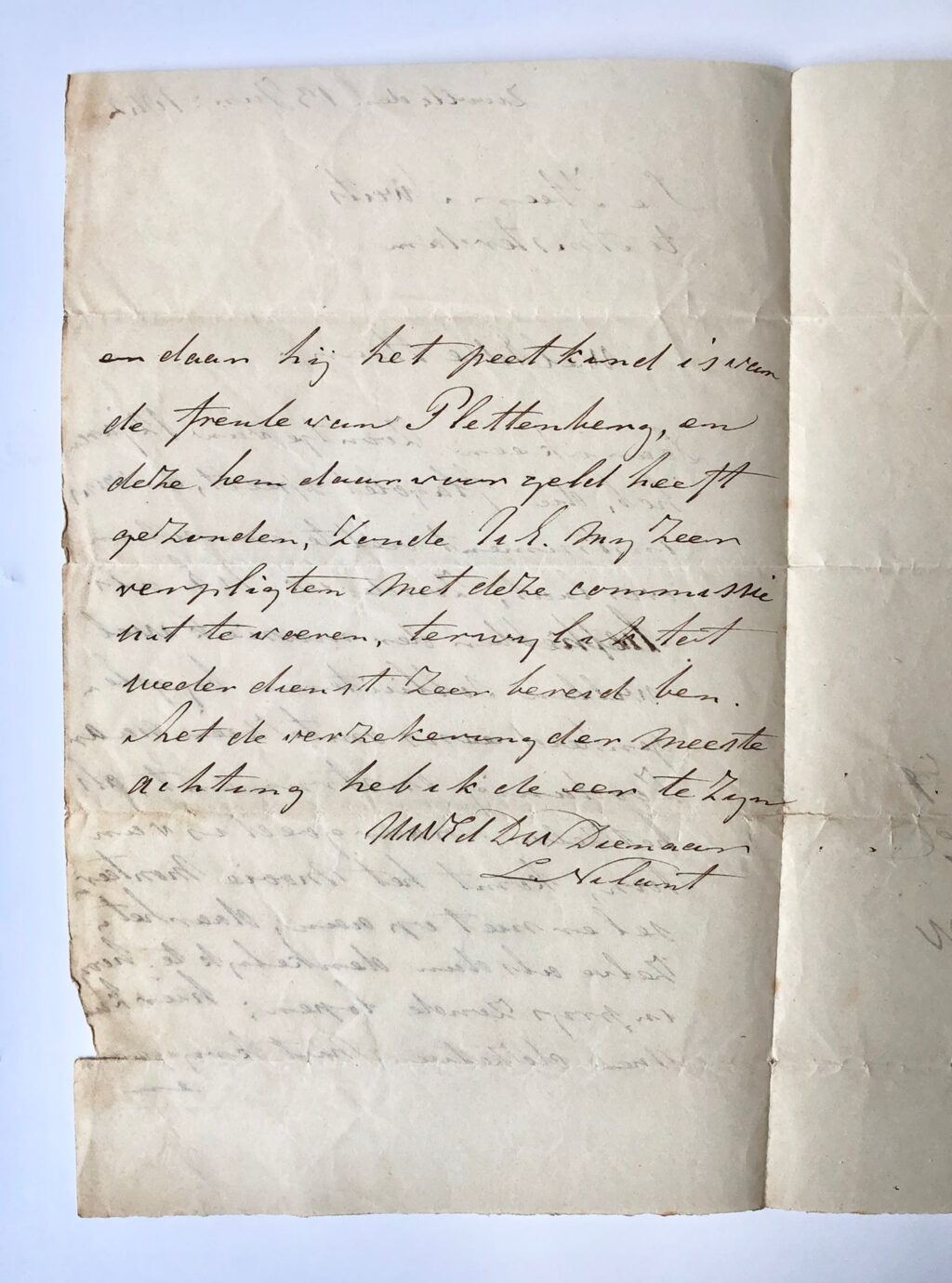 [Manuscript 1842] Brief van L. Nilant aan W.D. Sweijs, d.d. Zwolle 1842, manuscript, 2 pag.
