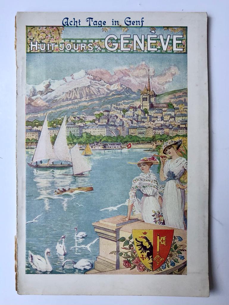 [Switzerland] Acht Tage in Genf, Huit jours à Genève, Gravure et Impression SADAG, Sécheron-Genève, Met kaart, 40 pp.