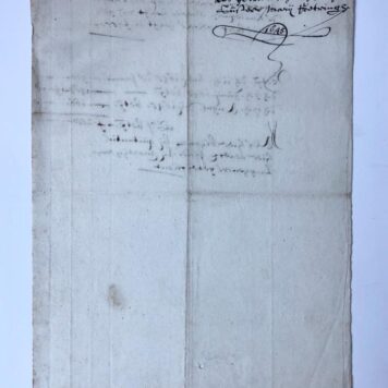 [Manuscript, 1645] Handwritten notes of Dink Voetringh with regard to payment to frère Martijn van Langhenoud, als getroudt hebbende mijne suster Mary Voetringh, 1645, manuscript, folio, 1 p.