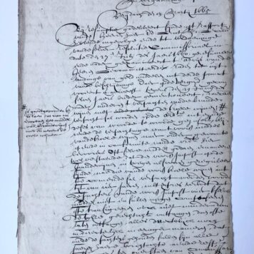 [Manuscript, wine, 1665] Extract uit resolutien Staten van Holland d.d. 13-3-1665. Manuscript, folio, 2 pp.