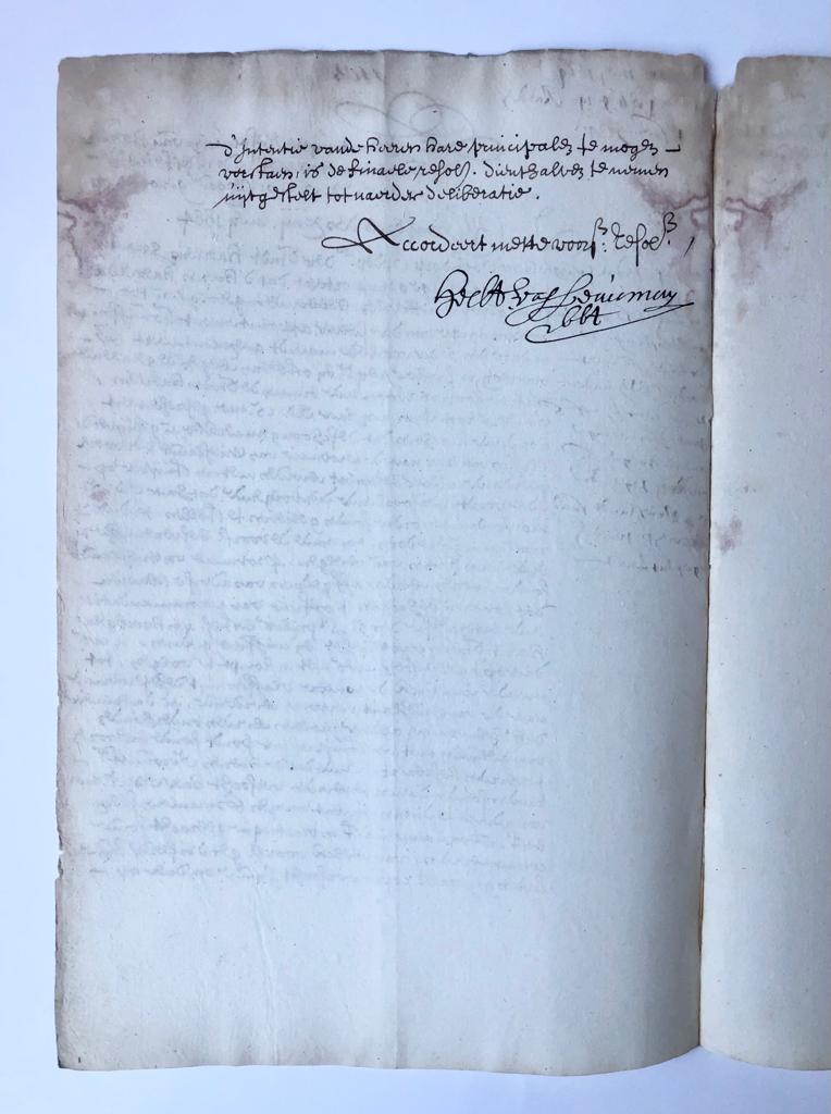 [Manuscript, 1664] Extract uit de resolutien van de Staten van Holland d.d. 14-5-1664. Manuscript, folio, 2 pp.