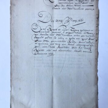 [Manuscript, tobacco, 1661] Extracten uit de resolutien van de Staten van Holland d.d. 18 en 25 maart 1661. Manuscripten, folio, 2 pp.