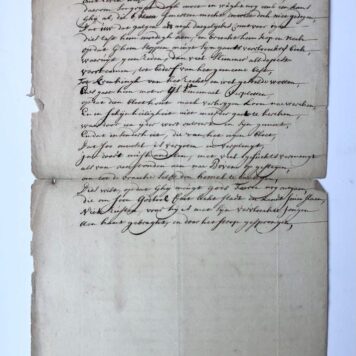 [Manuscript, poem] Poem on behalve of Jacob Nievelt, officer (officier) of Rotterdam. Manuscript, folio, 1 p.