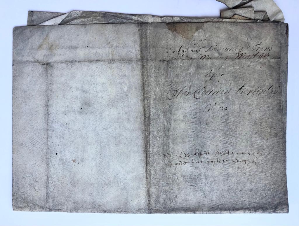 [Charter on parchment, Backer, Casembroot, 1659] Punishment (Sententie) of the Hof van Holland d.d. 19-12-1659. Charter on parchment (perkament). Seal lost, with autograph of Adr. Pots, on the top left: Rosa.