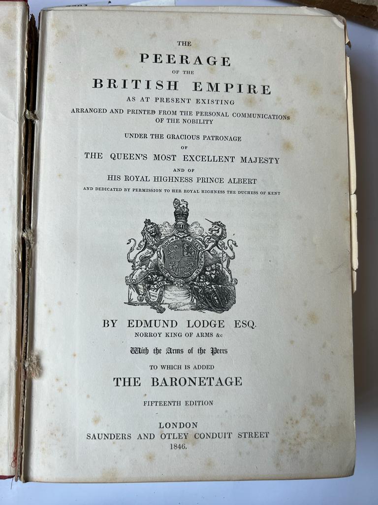 [Geneology] The peerage of the British Empire [....] to which is added the Baronetage, 15th edition.