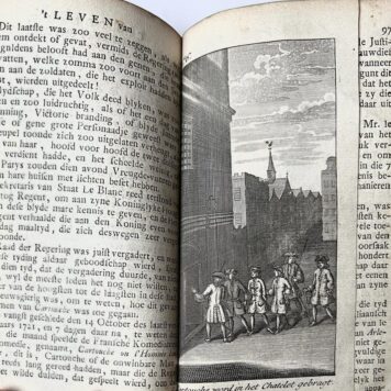 [Criminality, banditry 1735] 't Leven van den weereldberuchten kapitein der moordenaren Louis Dominique de Cartouche, behelsende een verhaal van deezelfs afkomst, opvoeding, ongehoorde gaauwdieveryen, gevangenneming, verwonderens waardige uitbreking der gevankenis, zeldsame verdediging en daar op gevolgde bekering en executie binnen de stad van Parijs. Uit het Fransch vertaalt, 4e- druk, Amsterdam, Johannes de Ruiter en zyn te bekomen by Geertrui de Ruiter, 1735, (6)+116 pp.