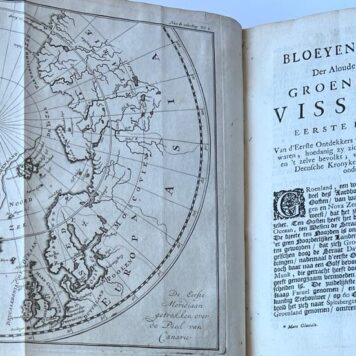 [Fishing, Greenland 1720] Bloeyende opkomst der aloude en hedendaagsche Groenlandsche visschery (...) Met bijvoeging van de walvischvangst (...) door A. Moubach. Amsterdam, Oosterwyk, 1720, (36)+330+(14) pp. .