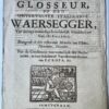 [Rampjaar, 1672] Den almee-treffende glosseur, op den onvervalste Italiaanse waersegger, van dit tegenwoordige schrikkelijk schrikkeljaar van 1672, belangende de drie resteerende maenden van October, November, December. Amsterdam, J. v. Velsen, 1672, 16 pp.