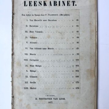 [Spain, 1877] Een kijkje in Spanje, Het leeskabinet, D. Noothoven van Goor, Leiden, 1877, 182 pp.