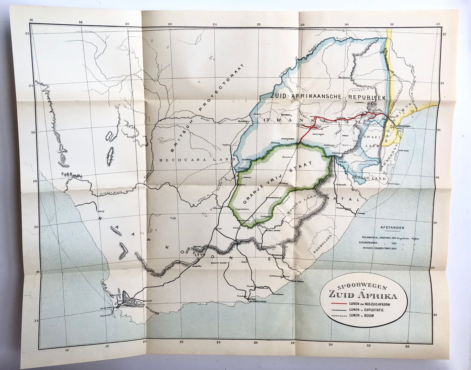 [Afrika, 1890-1895] Verslag der Nederlandsche Zuid-Afrikaanse Spoorweg-Maatschappij over het jaar 1890, 1892, 1893, 1894, Amsterdam, 1891-1895.