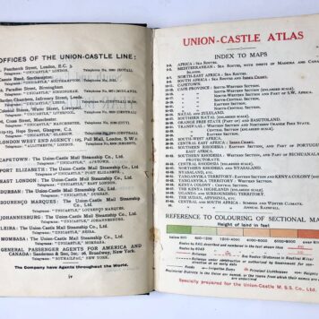 [Afrika, 1931] The South and East African year book & guide, atlas and diagrams, thirty-seventh edition, Sampson low, Marston & Co, London, 1931, 64 pp.
