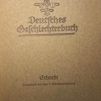 Stammfolge Erhardt. Overdruk uit Niedersächsisches Geschlechterbuch (1966), 60 p., geïll. (met correspondentie in handschrift). (Ook: Ehrhardt.)