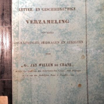 Latere inlichting de familie Hemsterhuis betreffende, p. 47-60 in: J.W. de Crane, Letter- en geschiedkundige verzameling van eenige biographische bijdragen en berigten. Leeuwarden 1841, 120 p., geb., geïll. (met wapen Hemsterhuis).