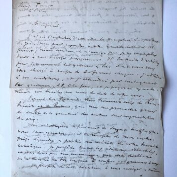 [Manuscript 1840] Letter of J. Immerzeel, d.d. Amsterdam 1840, to Mr. Porret in Paris (Parijs) (deceased 1841). Manuscript, 2 pp.