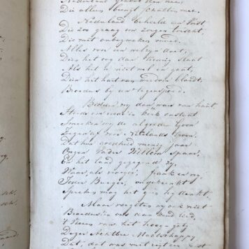 [Dutch poets, 1831, Beuningen van Helsdingen] Adversaria 1831, door J. van Beuningen van Helsdingen. Manuscript, half leather binding, 4°, 152 pp.