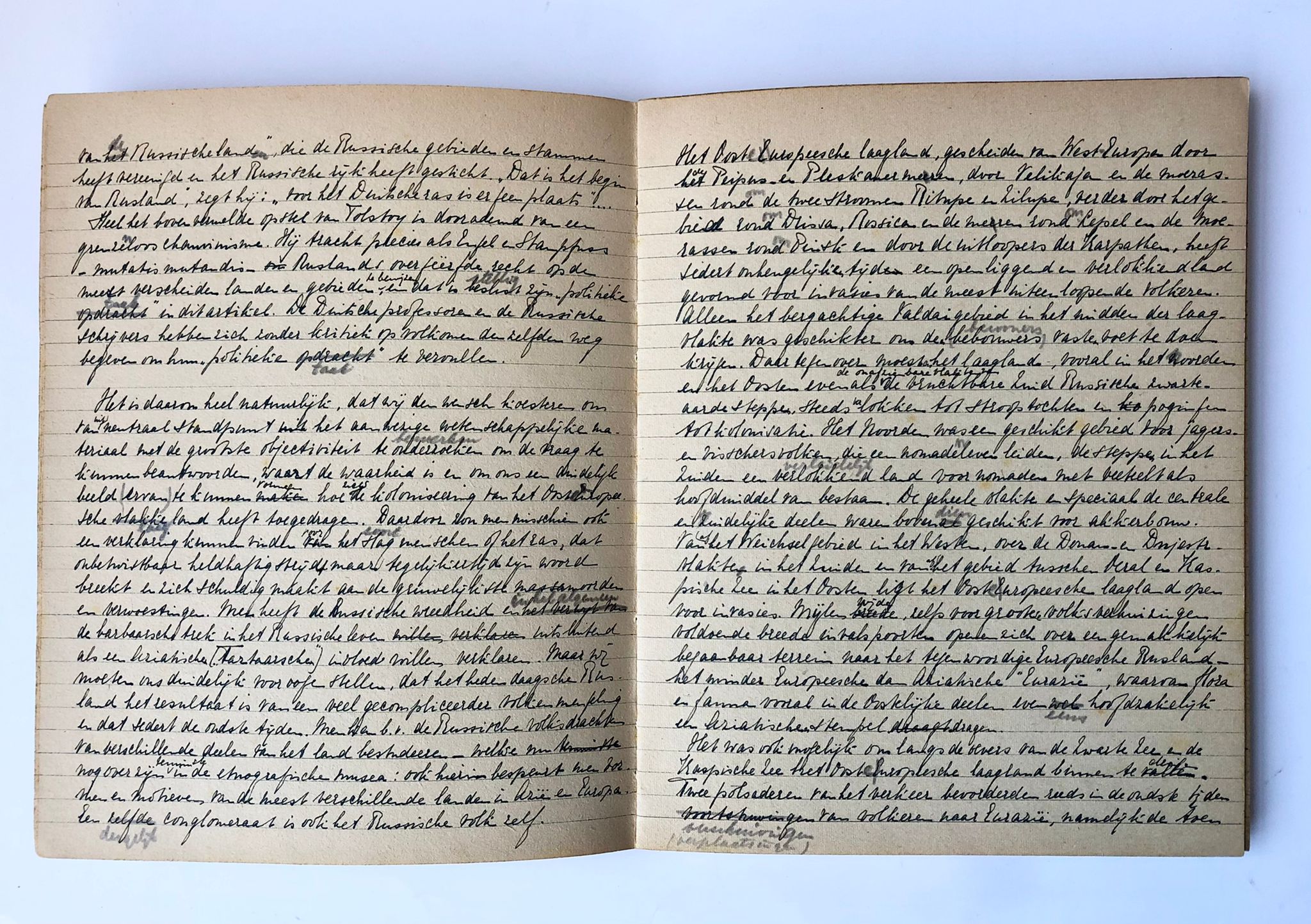 [Sweden, Letland, Latvia, Stockholm 1943] Dutch translation of some of the articles written by Professor Francis Balodis from Stockholm, ca. 1943. 1 cahier, manuscript. Text in Dutch.