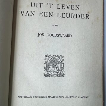 [Bookhistory, 1915] Uit 't leven van een leurder, Amsterdam 1915, 68 pp.