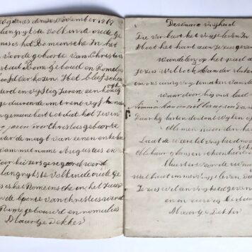 [Education, writing exercises, 1870] Notebook with writing exercises of IJtje Dekker and Maartje Dekker, Wijdenes 1868-1870. Manuscript, 4°.