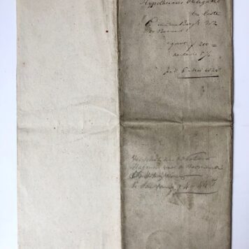 [Legal manuscript, 1828] Deed of mortgage (Acte van hypotheek) d.d. 6-5-1828. Gijsbert v.d. Bergh Werendszoon, landbouwer in Zaltbommel, is indebted F 200 to Johannes van de Garde, koopman in Zaltbommel. Manuscript, folio, 4 pp.