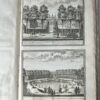 [Dutch Topography, 1733] First edition: Het zegenpralent Kennemerlant, vertoont in veele heerelyke gezichten van deszelfs voornaemste lustplaetzen, adelyke huizen, dorp- en stede-gebouwen ... naer ‘t leven getekent en in ‘t koper gebragt door Hendrik de Leth en kortelyk beschreven door Matheus Brouërius van Nidek R.G. 2 volumes in 1 binding. Amsterdam: A. en H. de Leth, [1732-1733], (6)+24+18 pp. 50 illustrated sheets with 2 engravings, 2 engraved titlepages and 1 folding map.