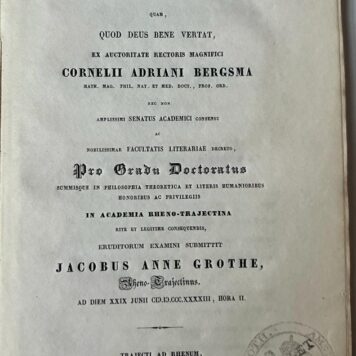 Dissertatio literaria inauguralis de Socrate Aristophanis [...] Utrecht J. de Kruijff 1843