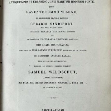 Specimen historico-juridicum inaugurale de consulatu maris [...] Amsterdam Stokmans & Rijnders 1844