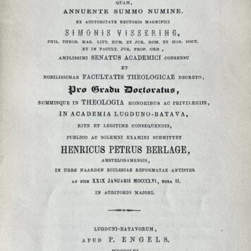 Disquisitio exegetico-theologica de formulae Paulinae [...] Leiden P. Engels 1856