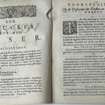 [Predications, occult, forecast, 1684] Voorseggingen op de desseynen der vorsten en staten van de werelt. z. pl., 1684.