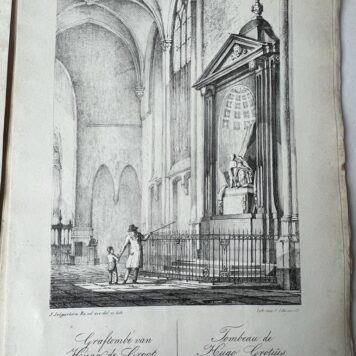 [Grote kerk Delft, church history, funery monuments, 1829] Vaderlandsche gedenkstukken opgerigt in de beide groote kerken te Delft, met 7 afbeeldingen, Delft, De Groot, 1829, groot 4o, 15 pag. tekst.