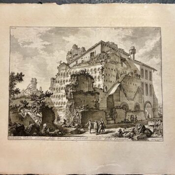 [Antique print, etching, Piranesi] Veduta esterna delle tre Sale sepolcrali (three tomb chambers of household Augustus)., published 1756-1784, 1 p.