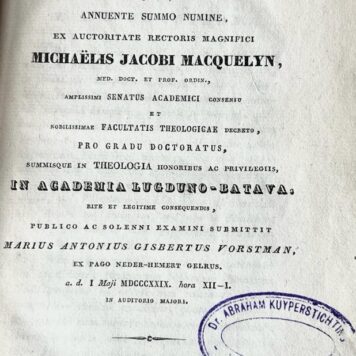 Specimen academicum inaugurale exhibens commentarium in psalmum XVI [...] 's-Gravenhage, J.P. Beekman 1829.
